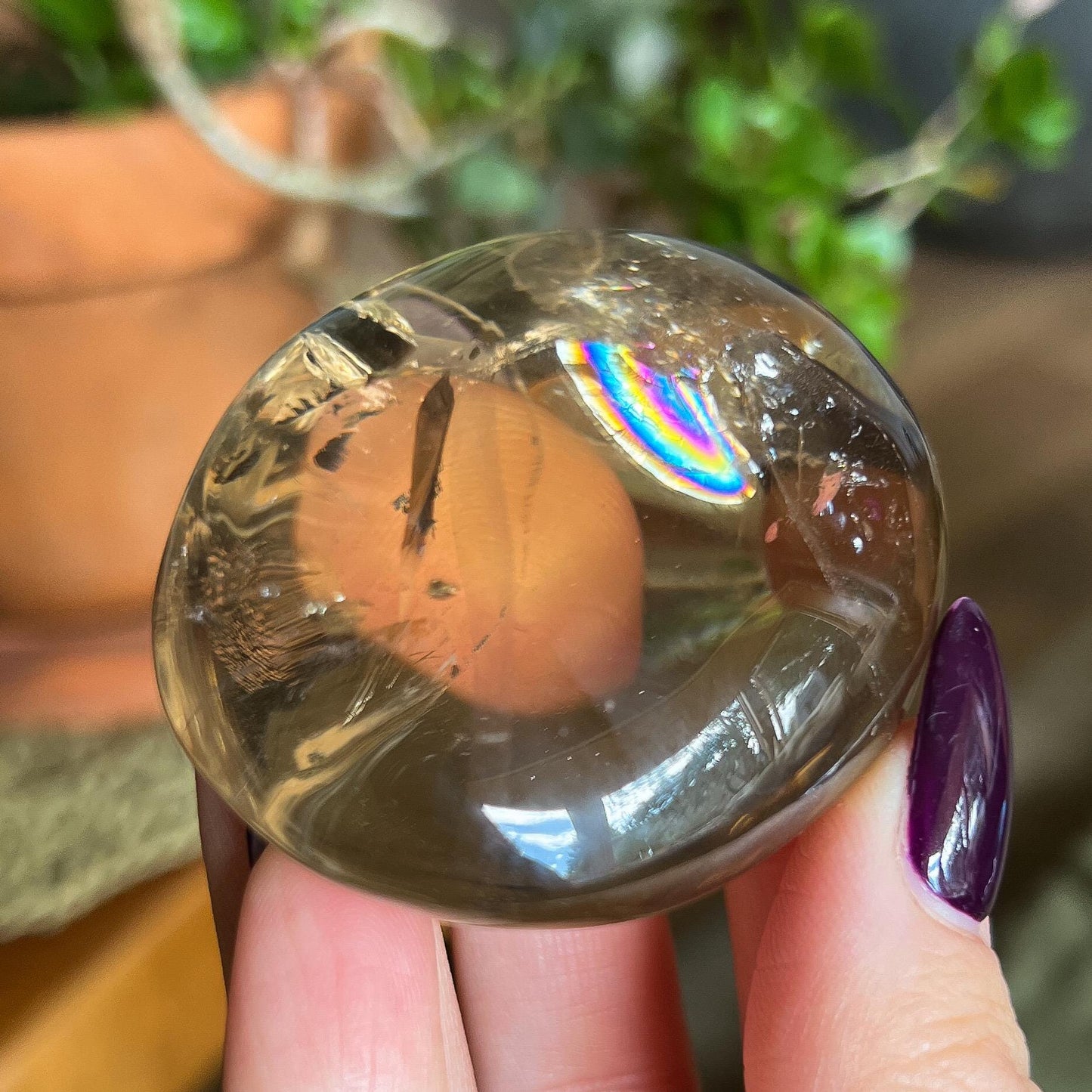 Rainbow Citrine Palm Stone