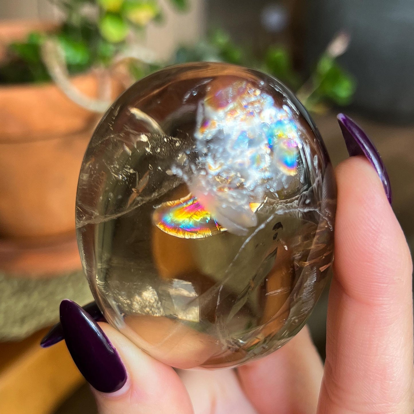Rainbow Citrine Palm Stone