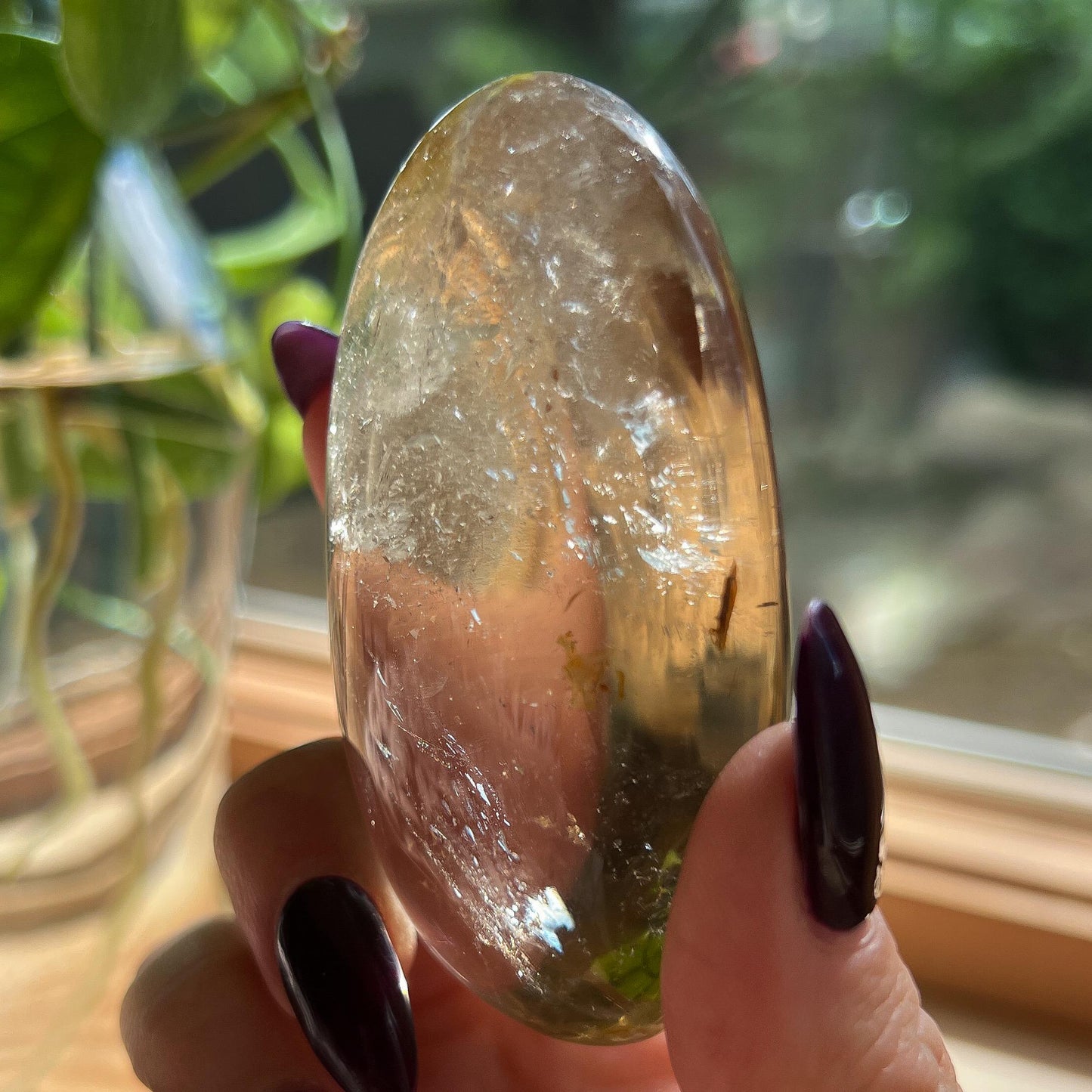 Rainbow Citrine Palm Stone