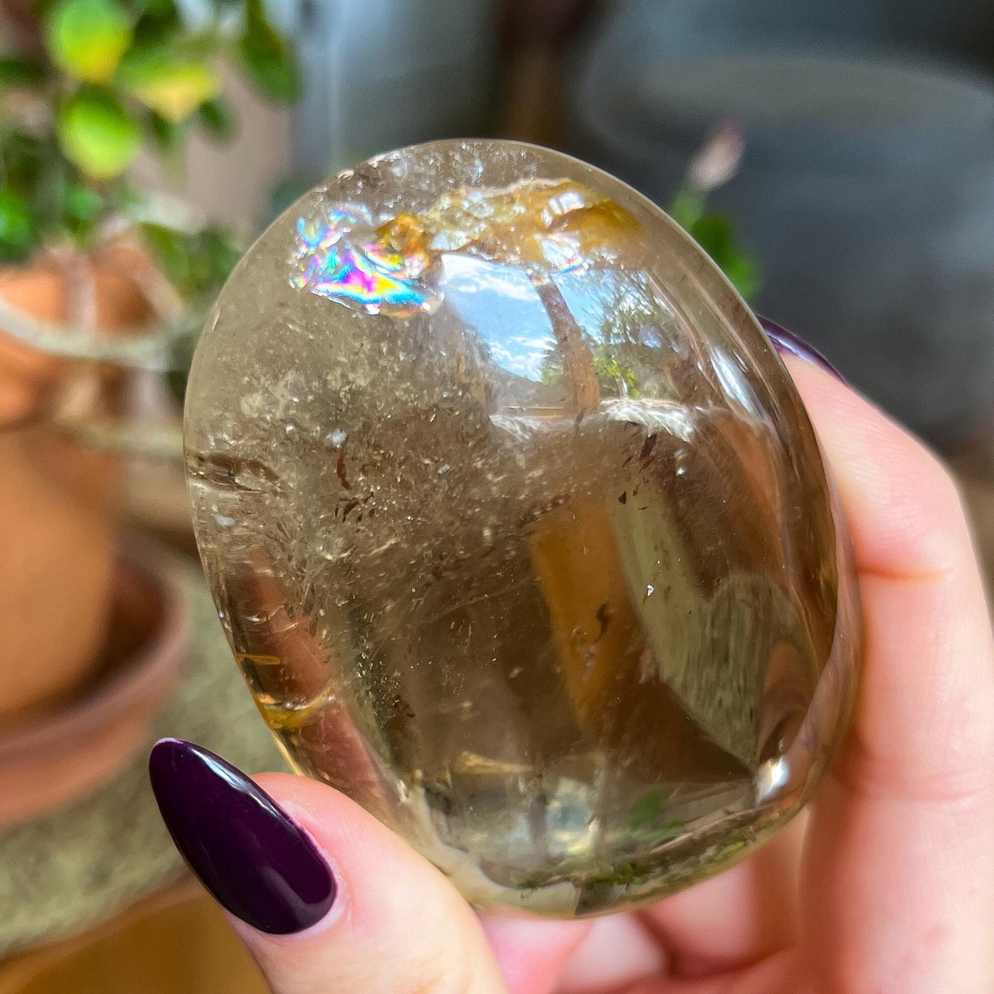 Rainbow Citrine Palm Stone