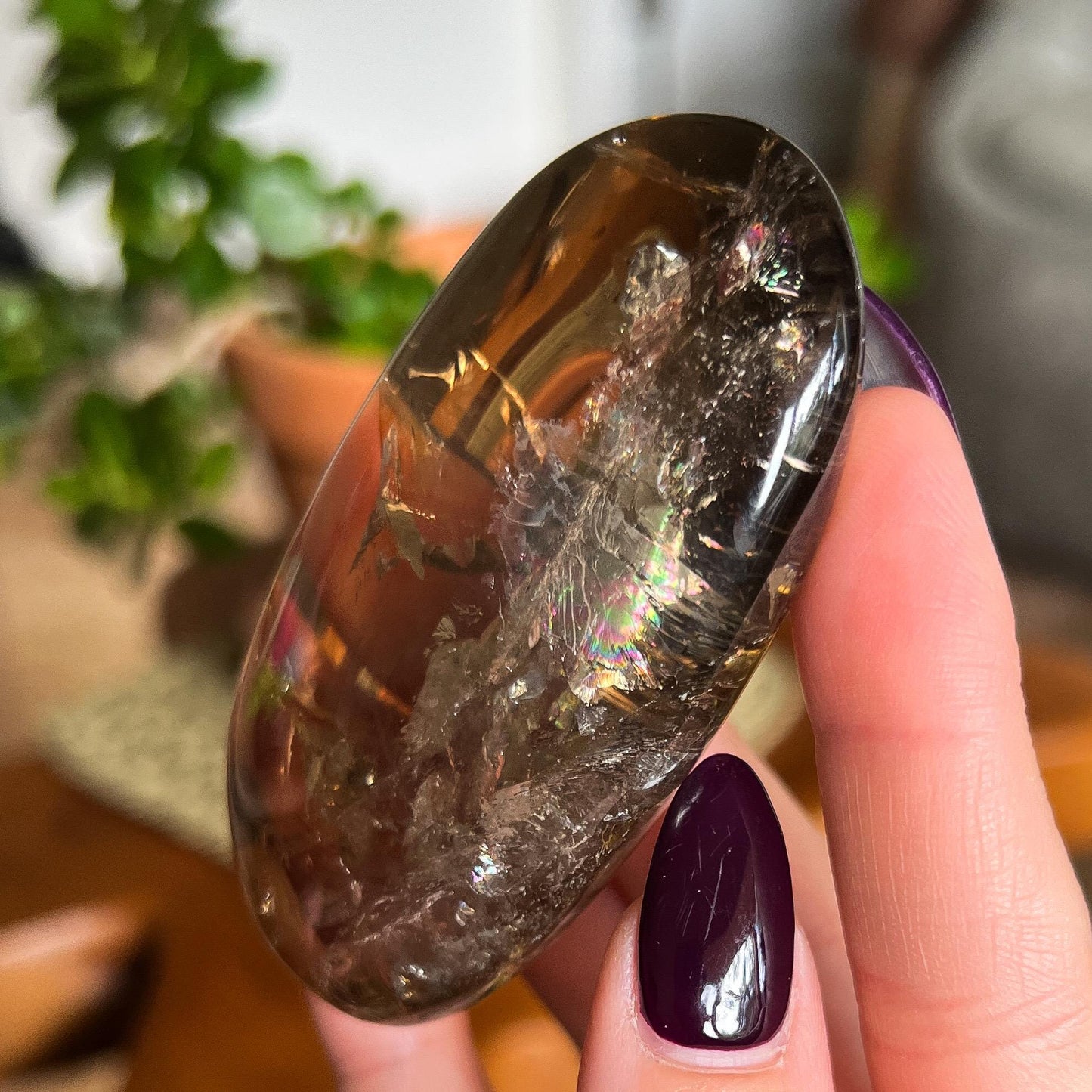 Rainbow Citrine Palm Stone
