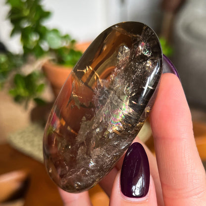 Rainbow Citrine Palm Stone