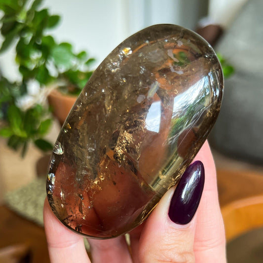 Rainbow Citrine Palm Stone