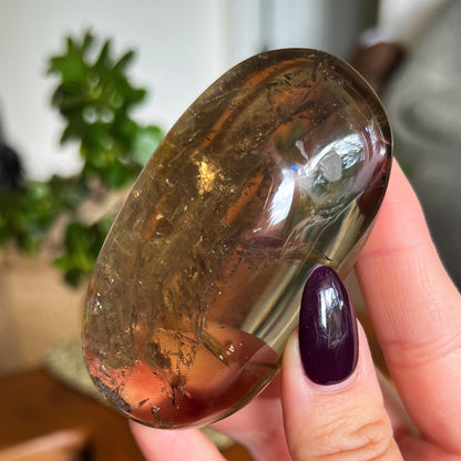 Rainbow Citrine Palm Stone