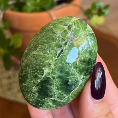Green Tremolite Palm Stones