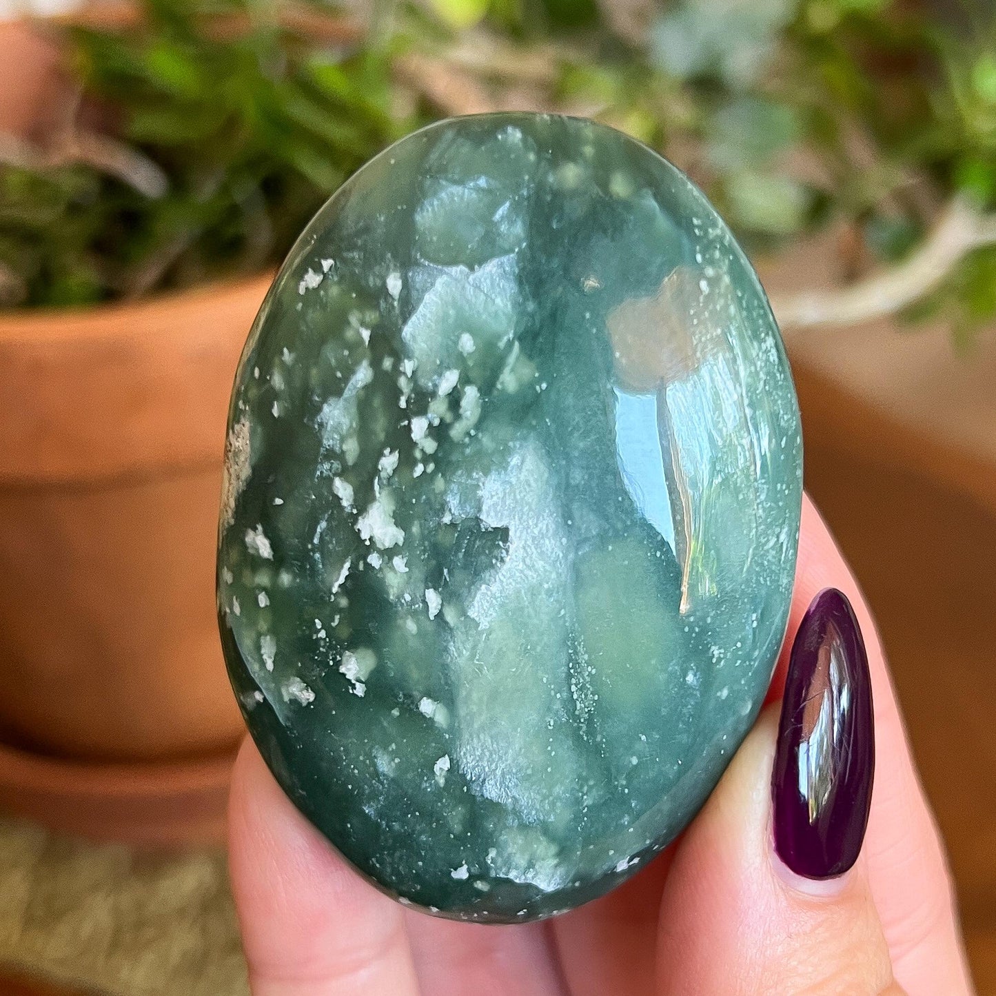 Green Jade Palm Stones
