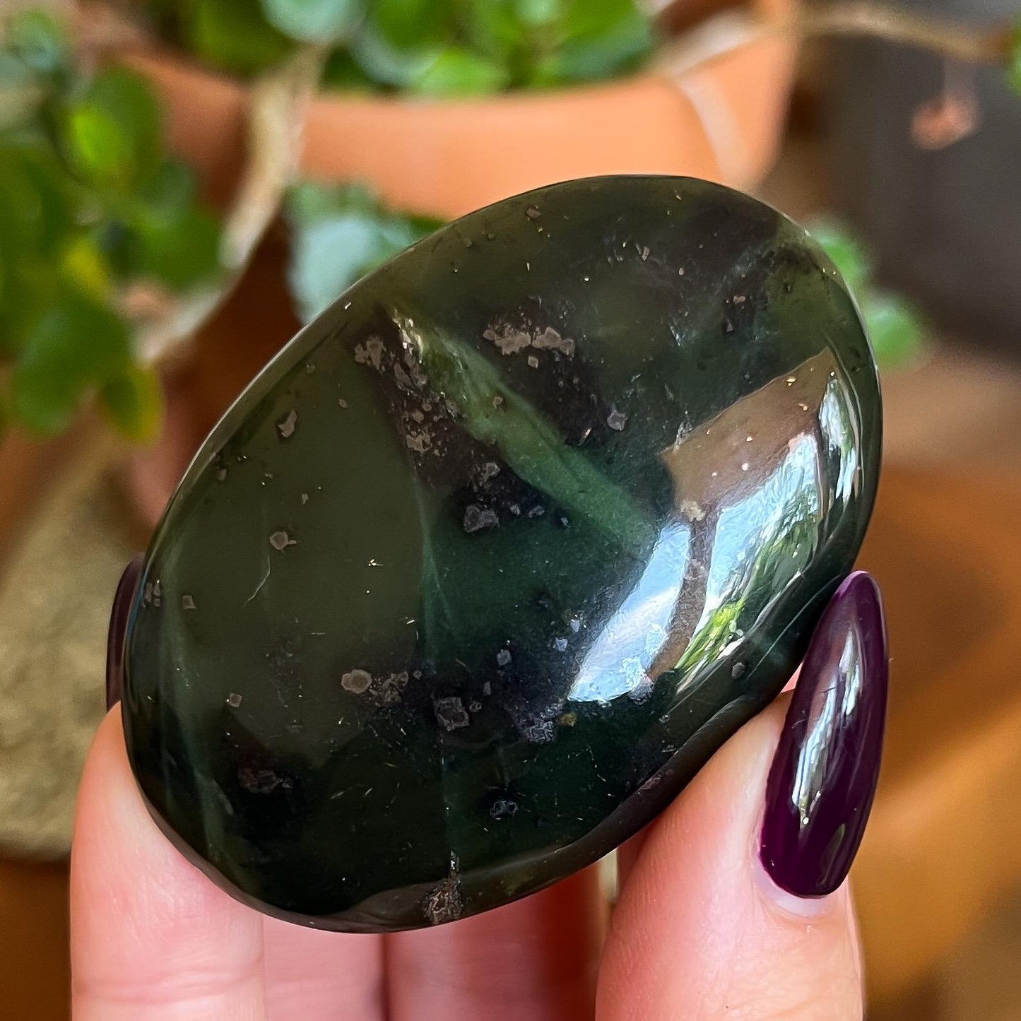 Glowing Serpentine Palm Stones