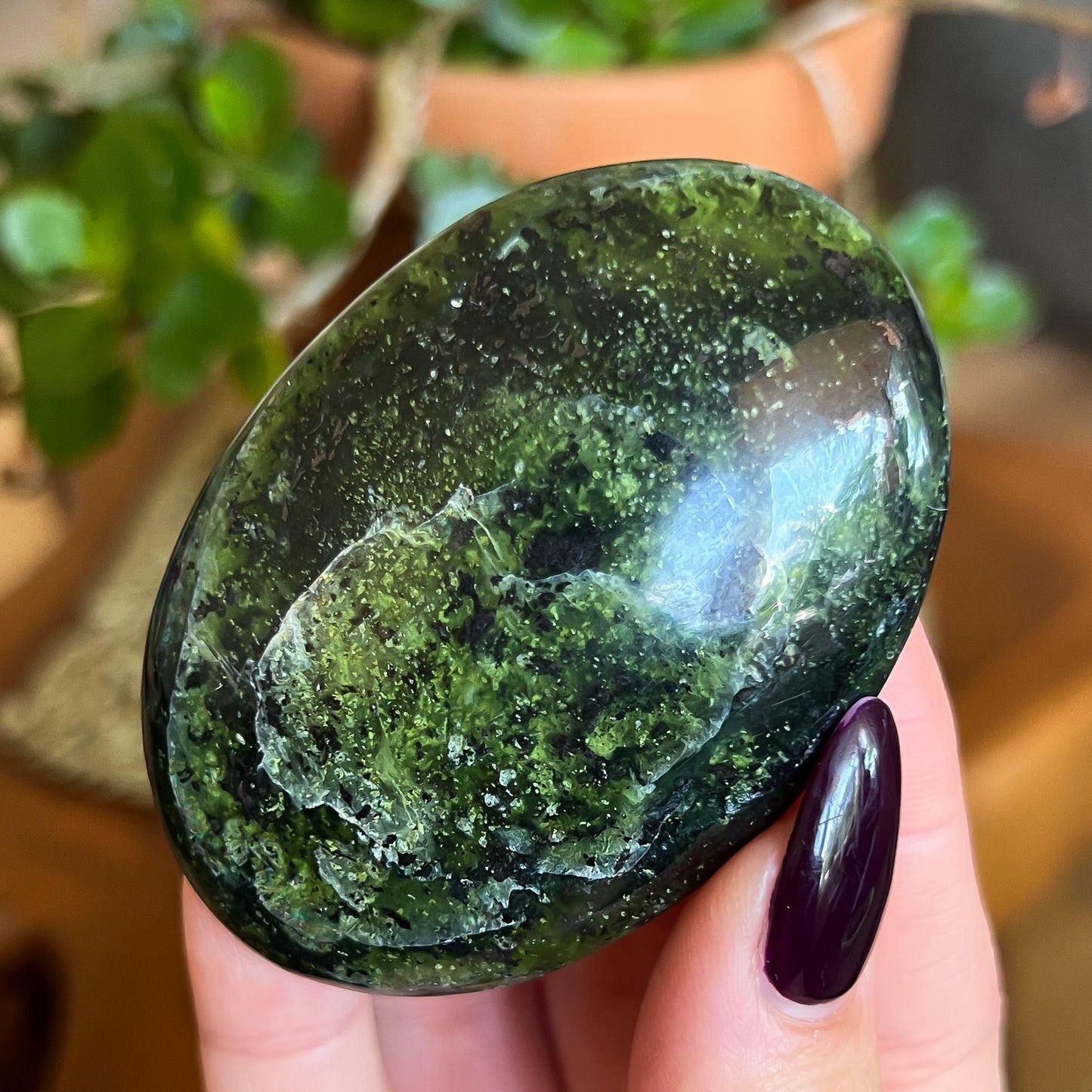 Glowing Serpentine Palm Stones