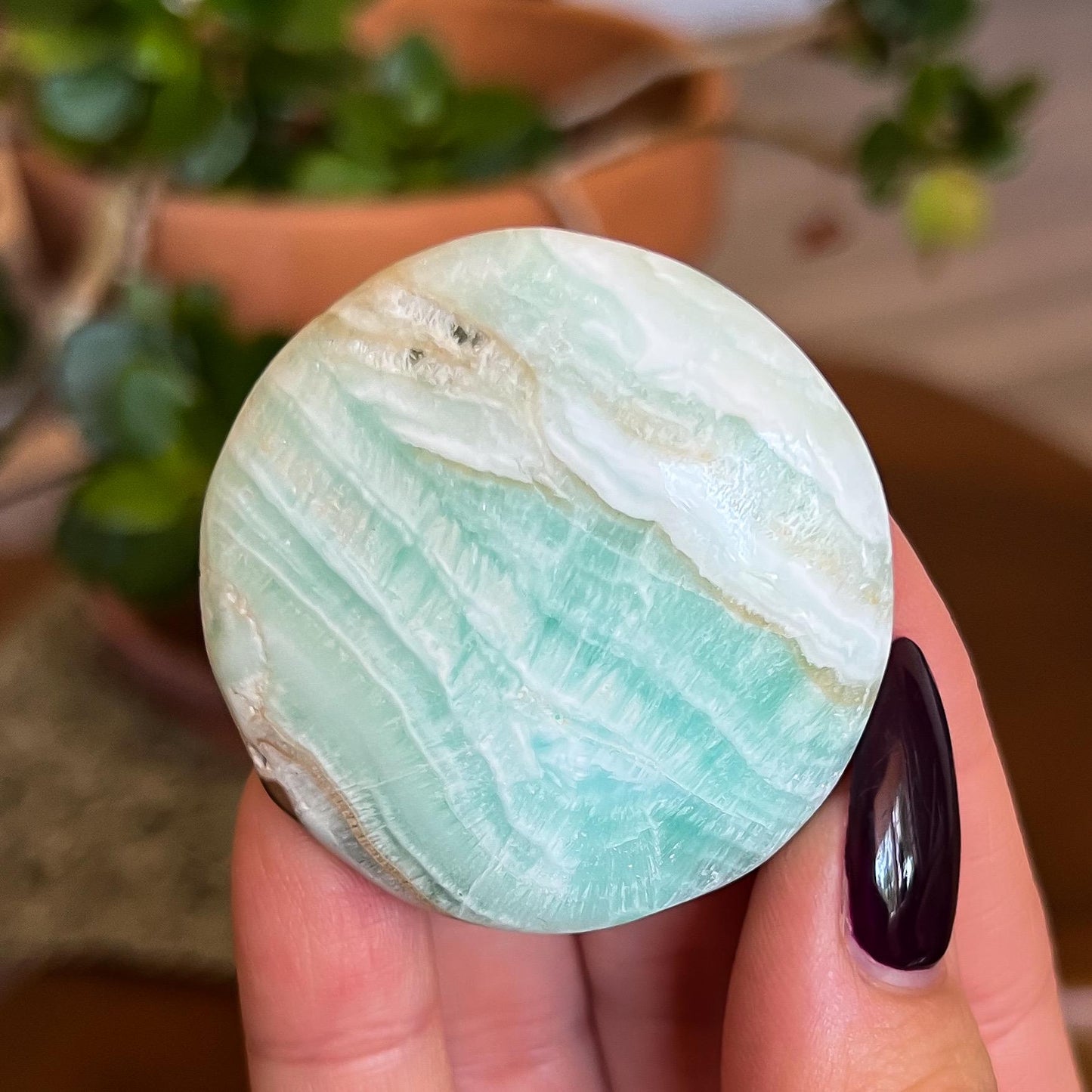 Caribbean Calcite Round Palm Stones