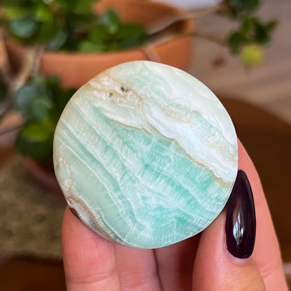 Caribbean Calcite Round Palm Stones