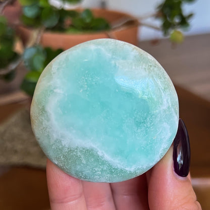 Caribbean Calcite Round Palm Stones