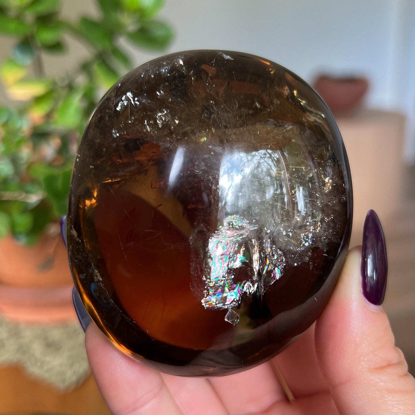 Rainbow Citrine Palm Stone XL