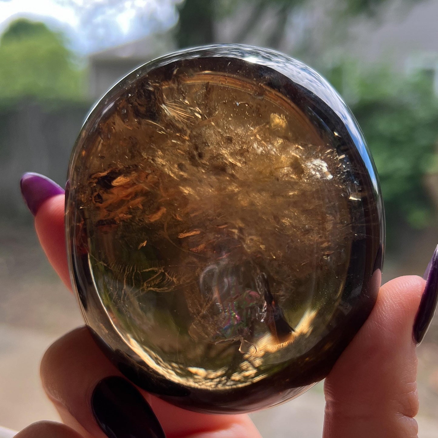 Rainbow Citrine Palm Stone XL