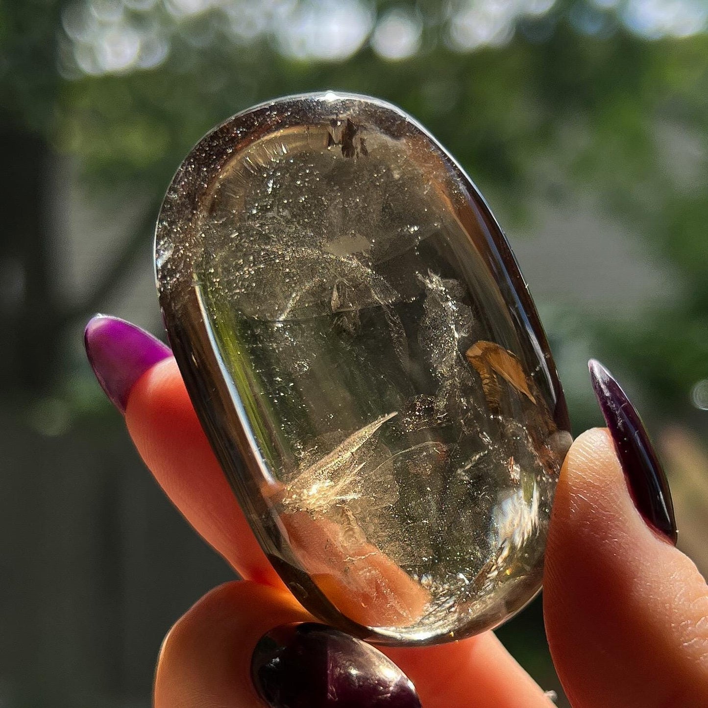 Rainbow Citrine Palm Stone