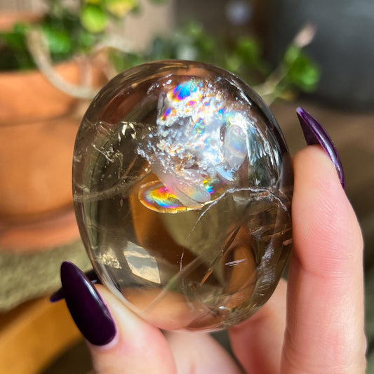Rainbow Citrine Palm Stone