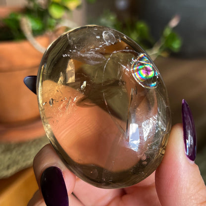 Rainbow Citrine Palm Stone