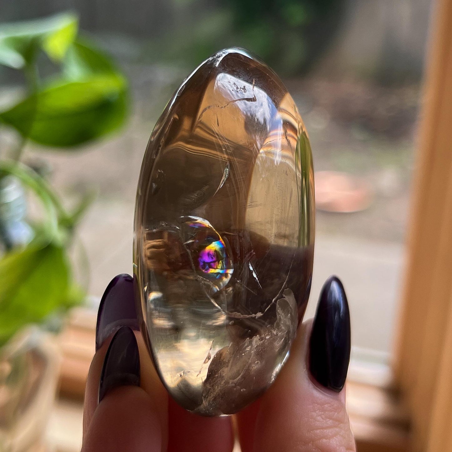 Rainbow Citrine Palm Stone