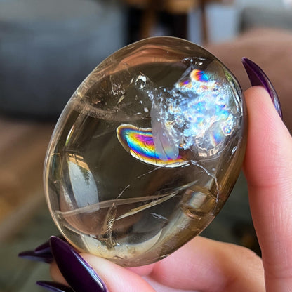 Rainbow Citrine Palm Stone