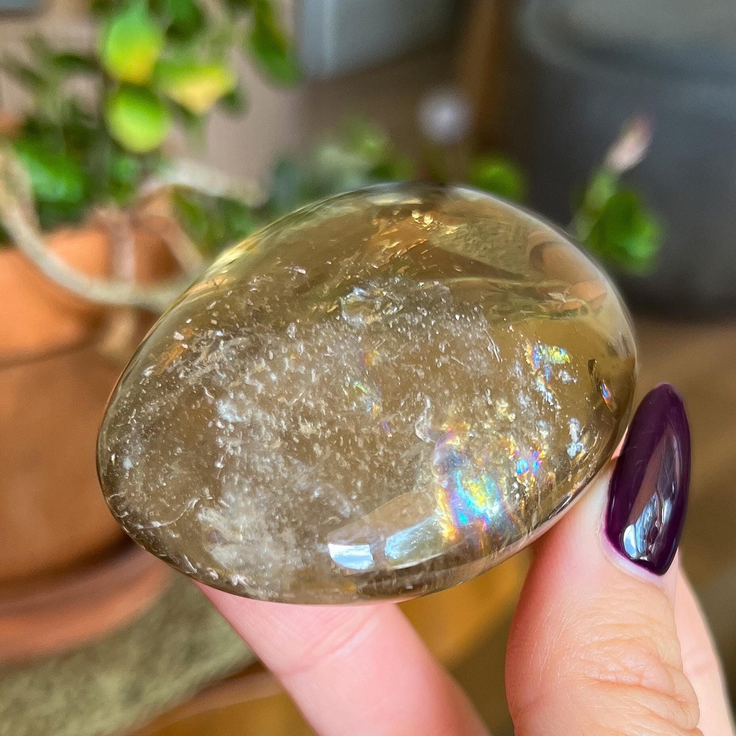 Rainbow Citrine Palm Stone