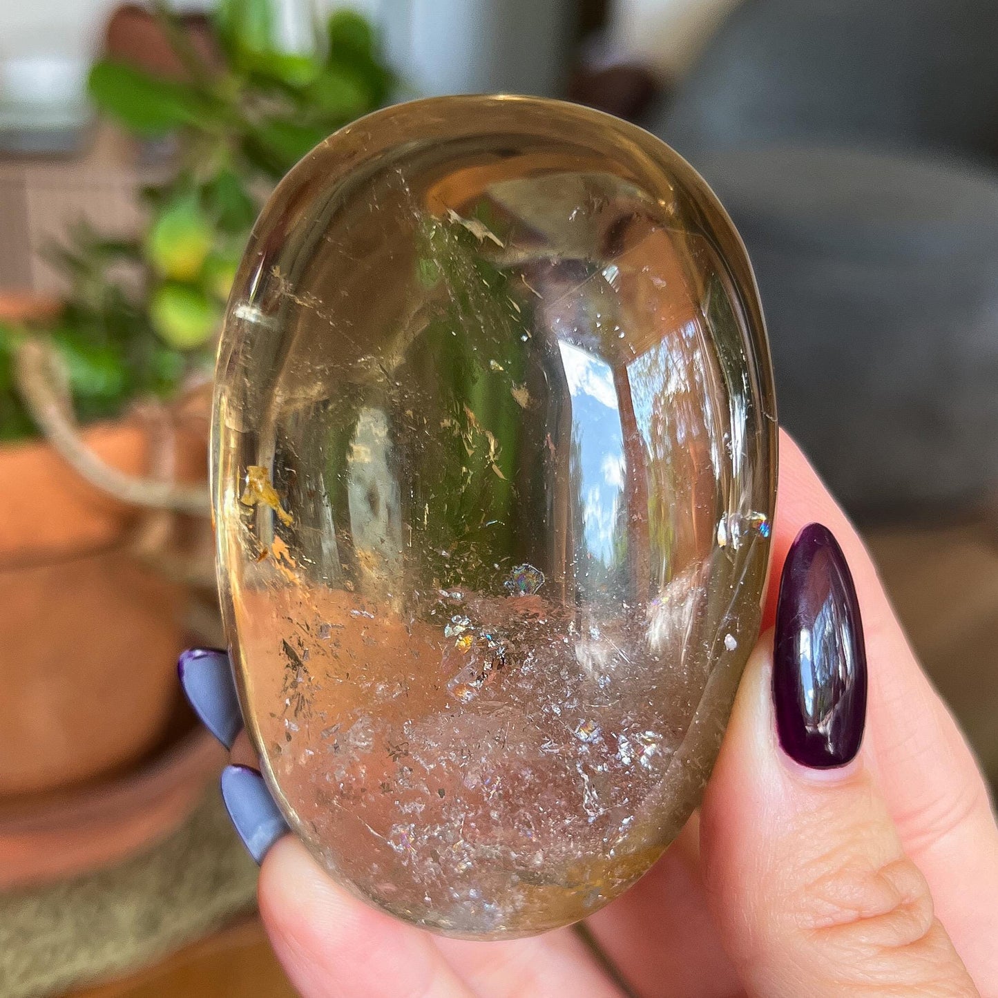 Rainbow Citrine Palm Stone