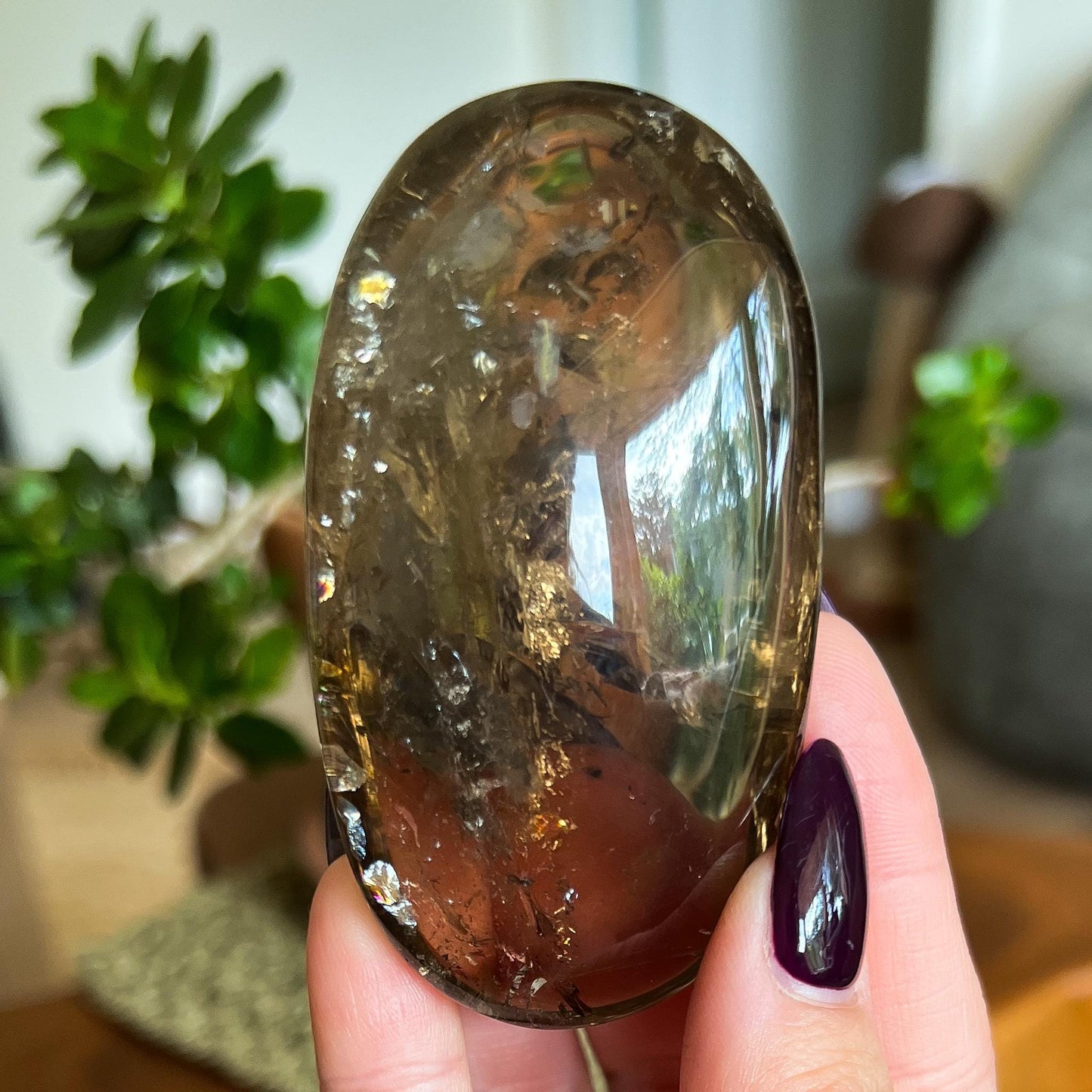 Rainbow Citrine Palm Stone