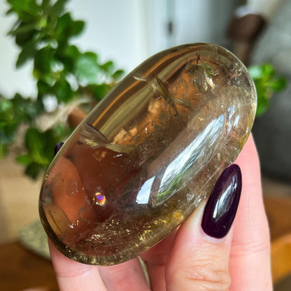 Rainbow Citrine Palm Stone