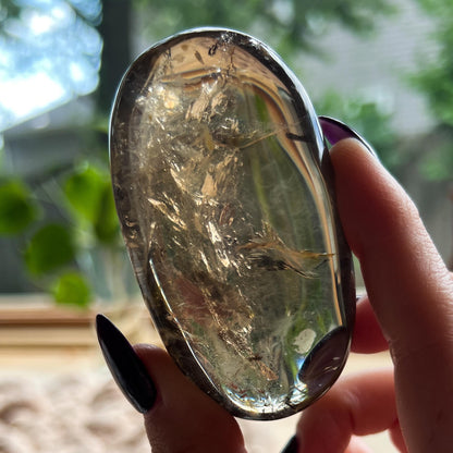 Rainbow Citrine Palm Stone