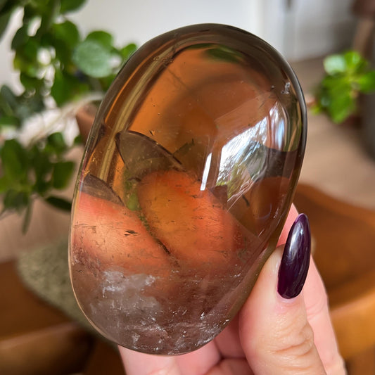 Rainbow Citrine Palm Stone
