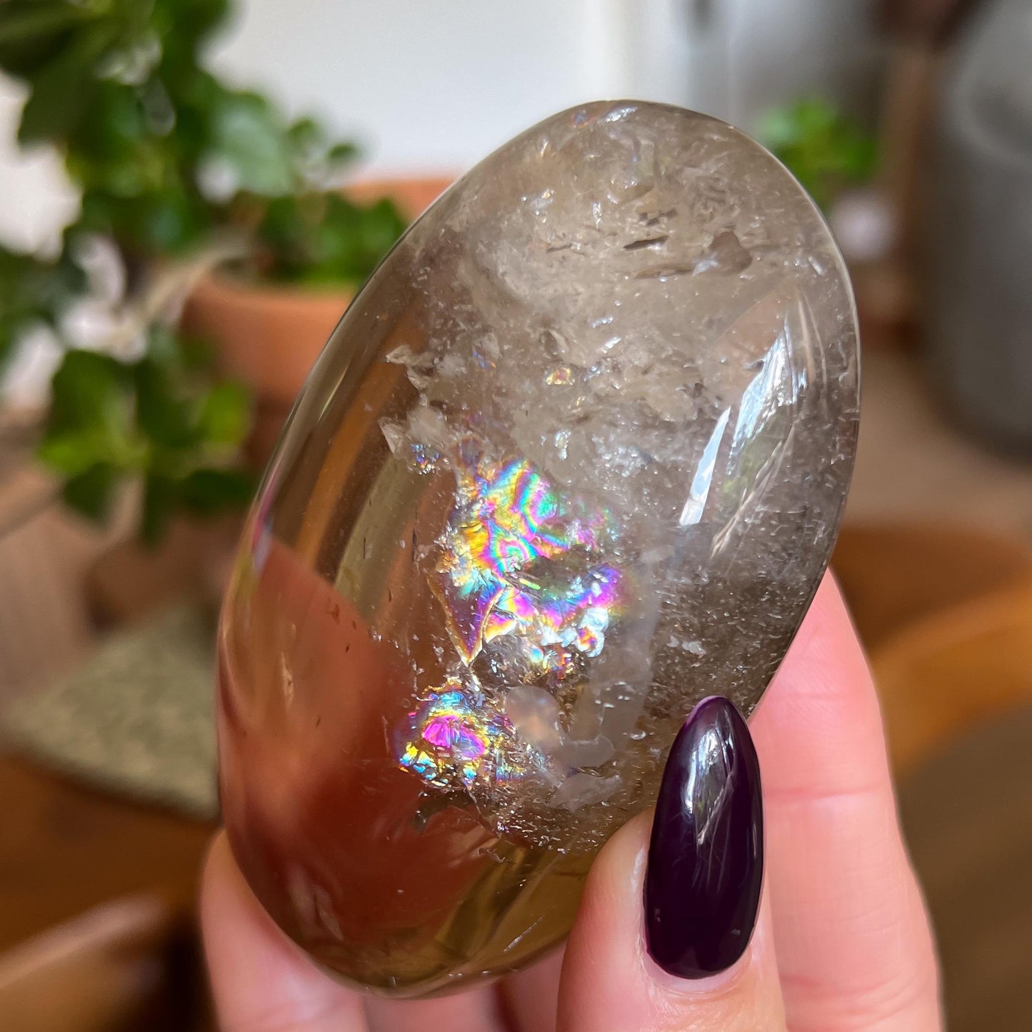 Rainbow Citrine Palm Stone