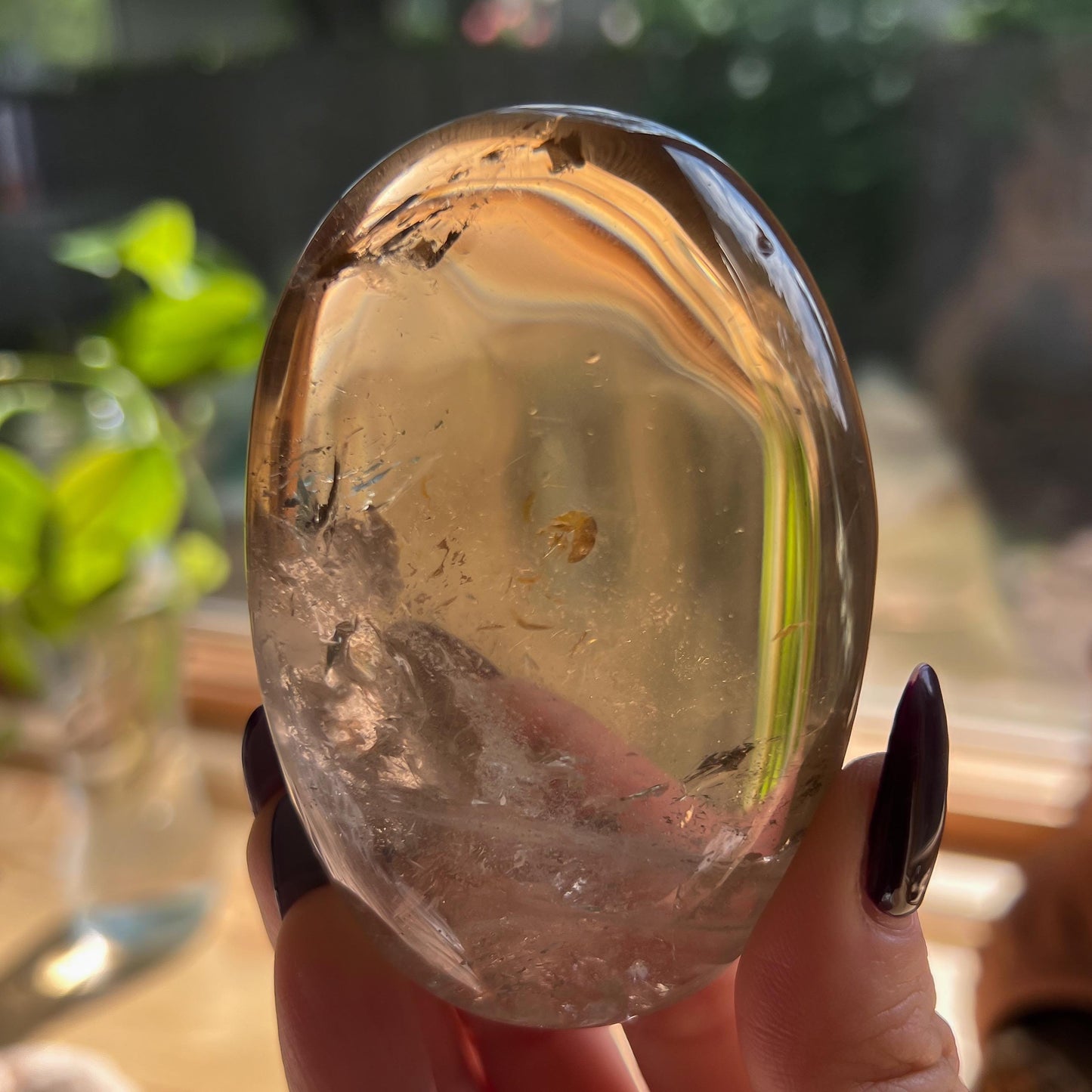 Rainbow Citrine Palm Stone