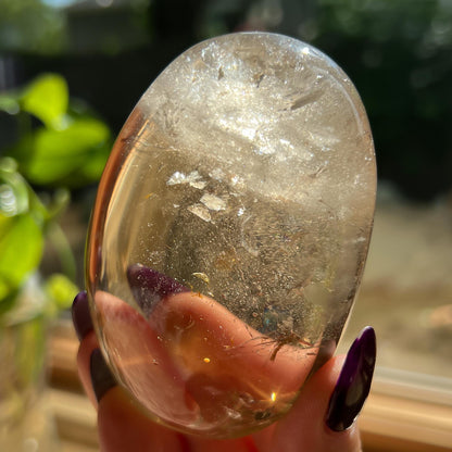 Rainbow Citrine Palm Stone