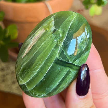 Green Tremolite Palm Stones