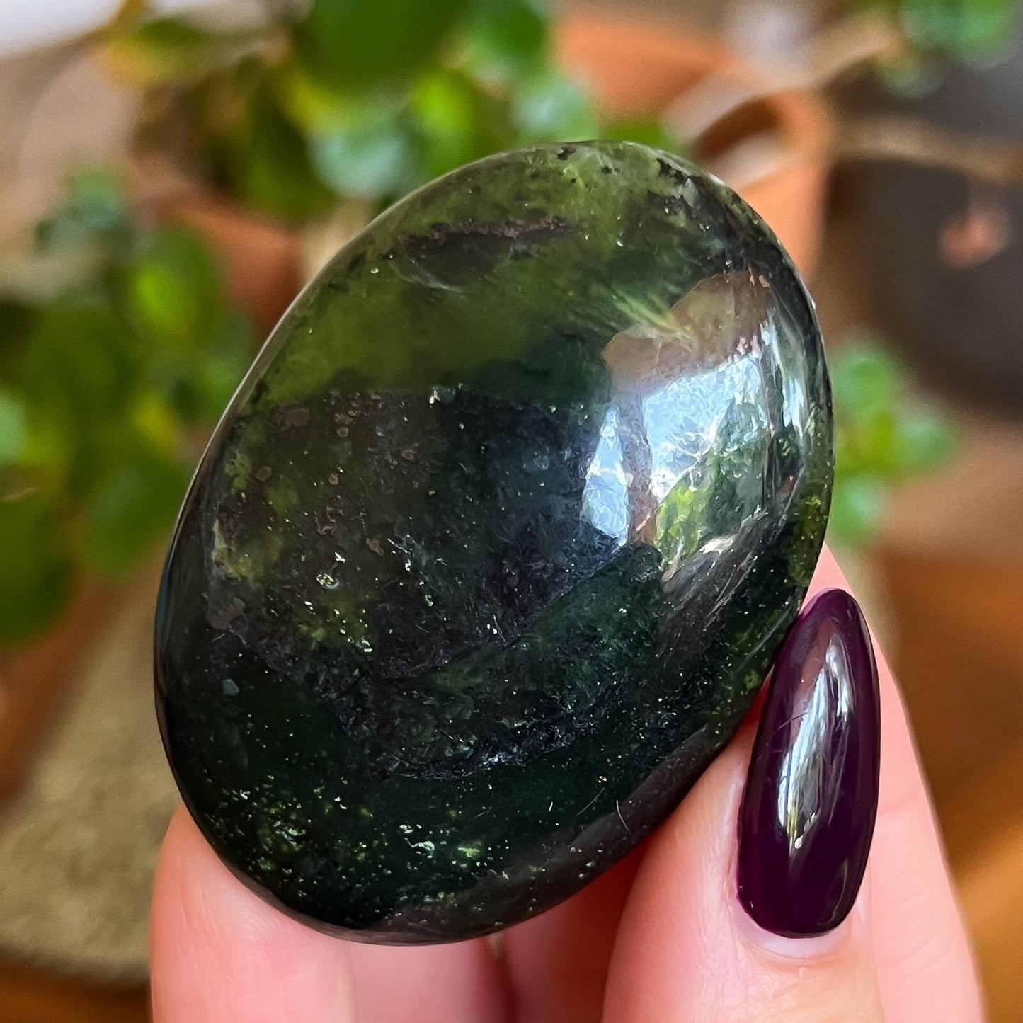 Glowing Serpentine Palm Stones