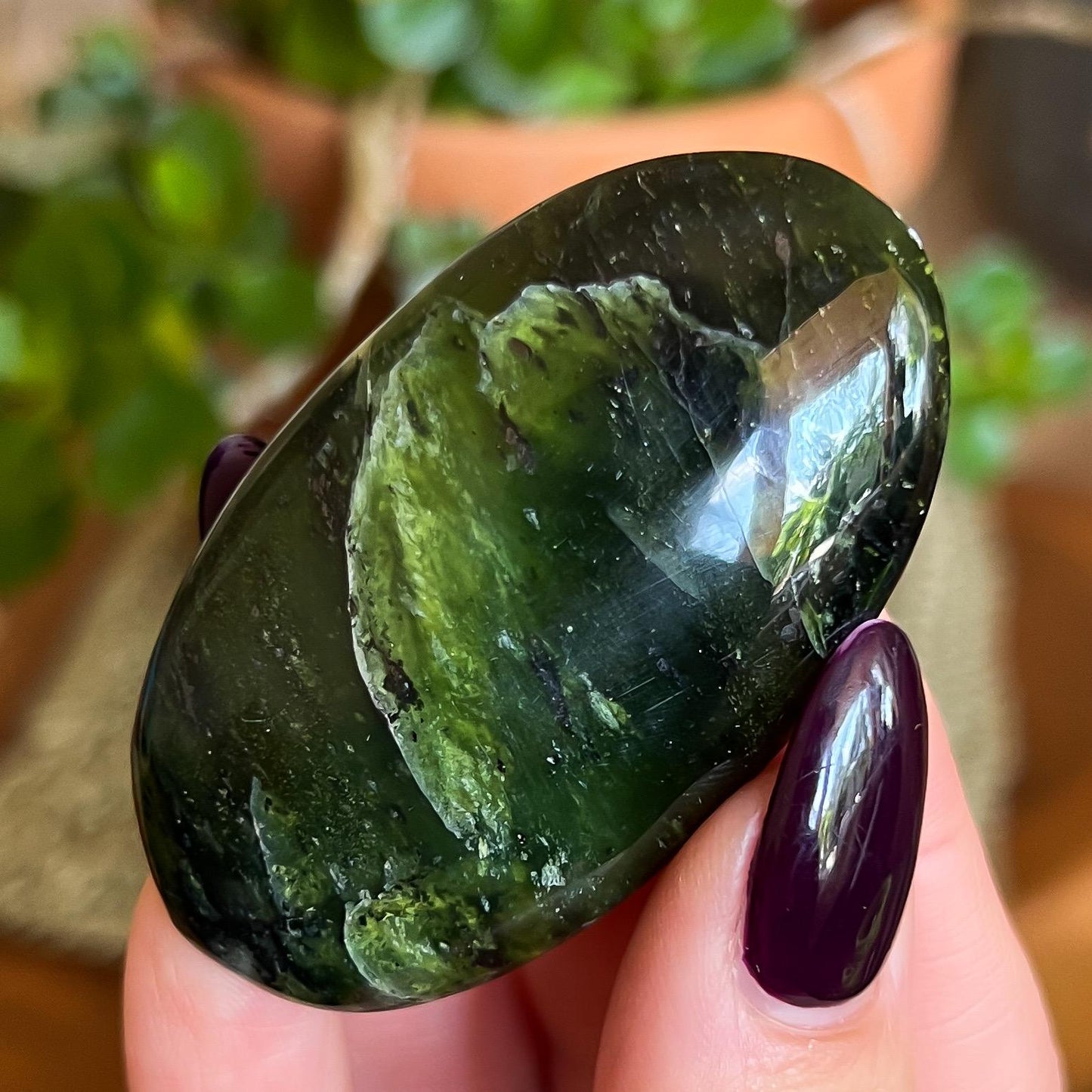 Glowing Serpentine Palm Stones