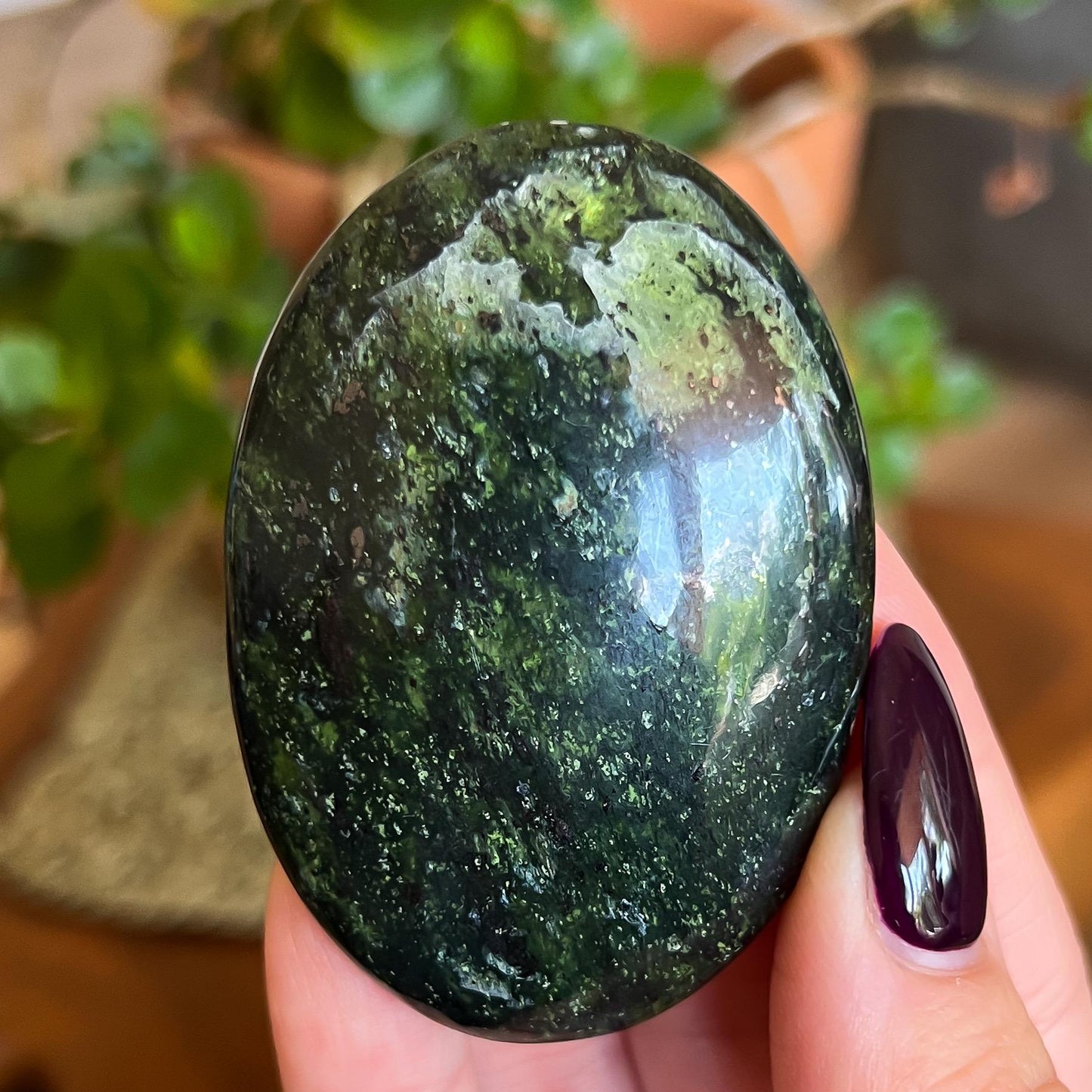 Glowing Serpentine Palm Stones