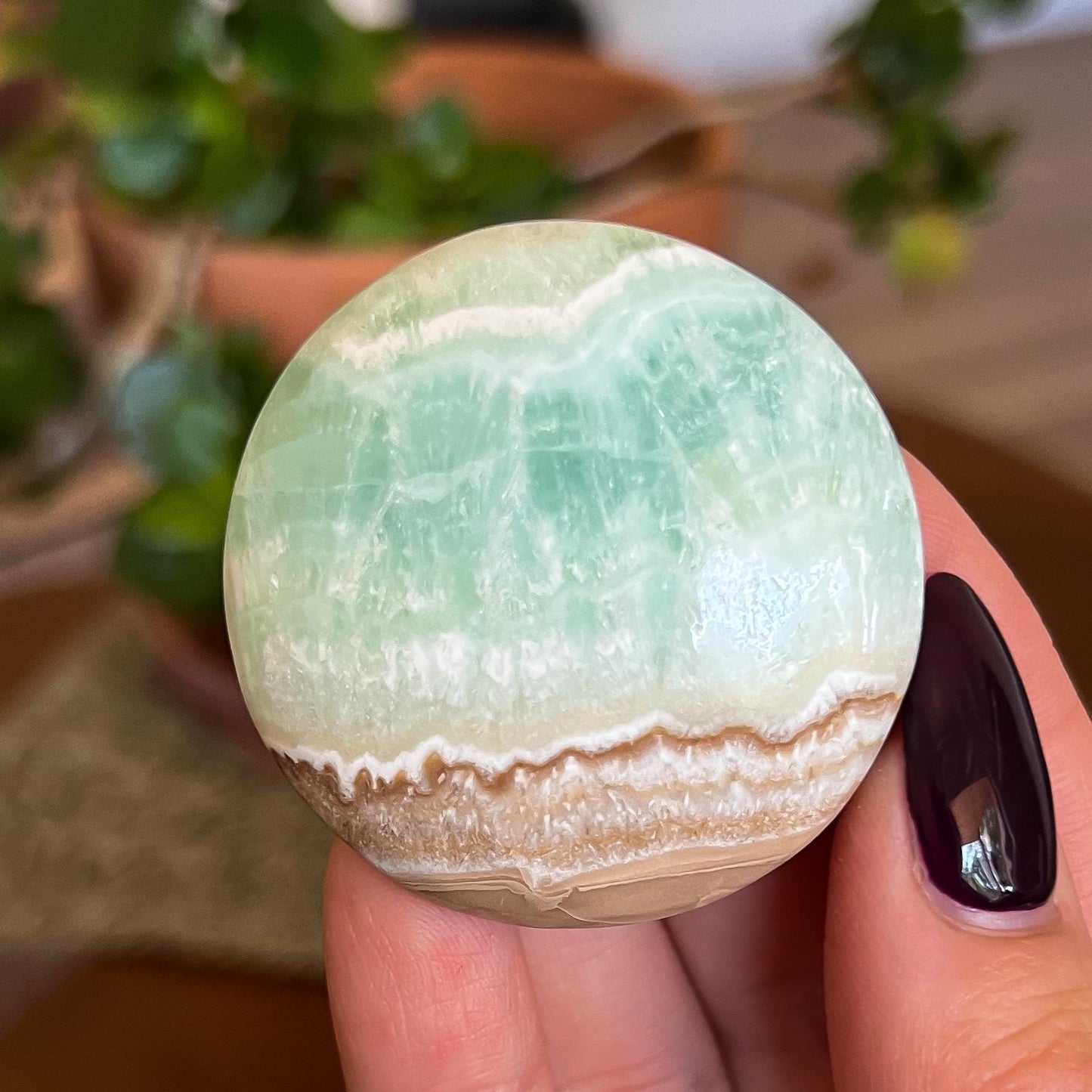 Caribbean Calcite Round Palm Stones