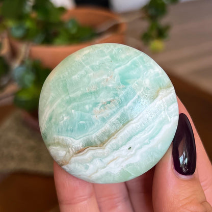 Caribbean Calcite Round Palm Stones