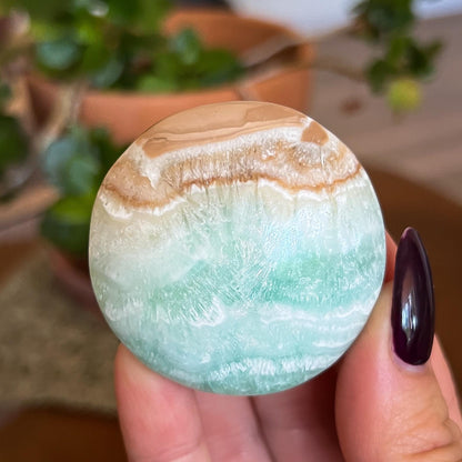 Caribbean Calcite Round Palm Stones