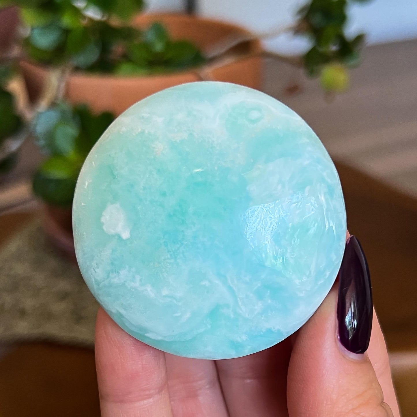 Caribbean Calcite Round Palm Stones