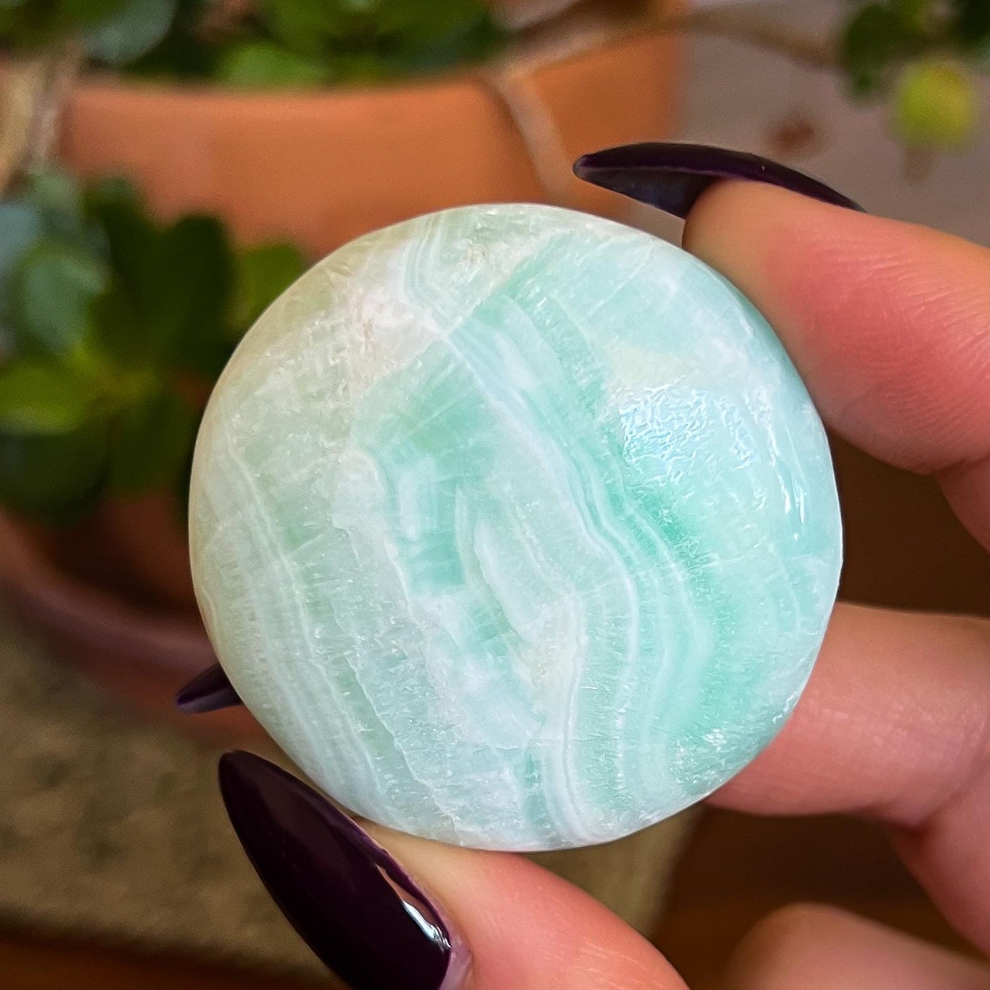 Caribbean Calcite Round Palm Stones