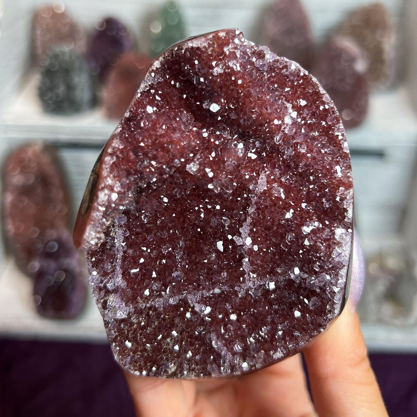 Rainbow Amethyst Crystal Cathedral Geode: Spiritual Reiki Centerpiece
