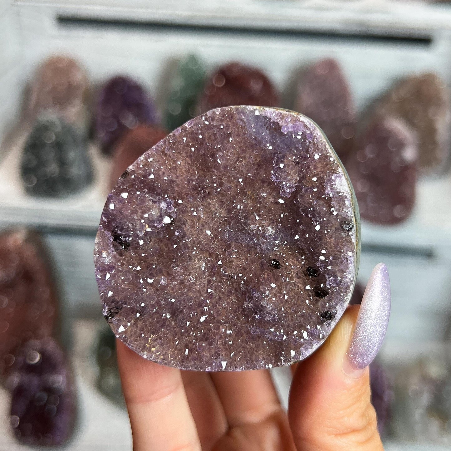 Rainbow Amethyst Crystal Cathedral Geode: Spiritual Reiki Centerpiece