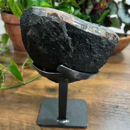 Gray Black Galaxy Amethyst Geode: Jasper Eyes and Stalactites, Druzy Crystal from Uruguay