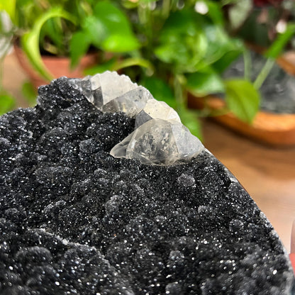 Black Galaxy Amethyst Cathedral: Uruguay Geode Crystal, with Calcite, Sparkly Witchy Stone