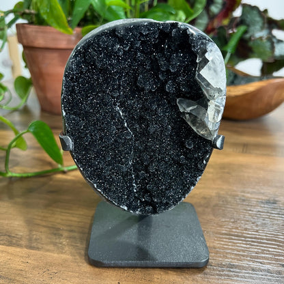 Black Galaxy Amethyst Cathedral: Uruguay Geode Crystal, with Calcite, Sparkly Witchy Stone