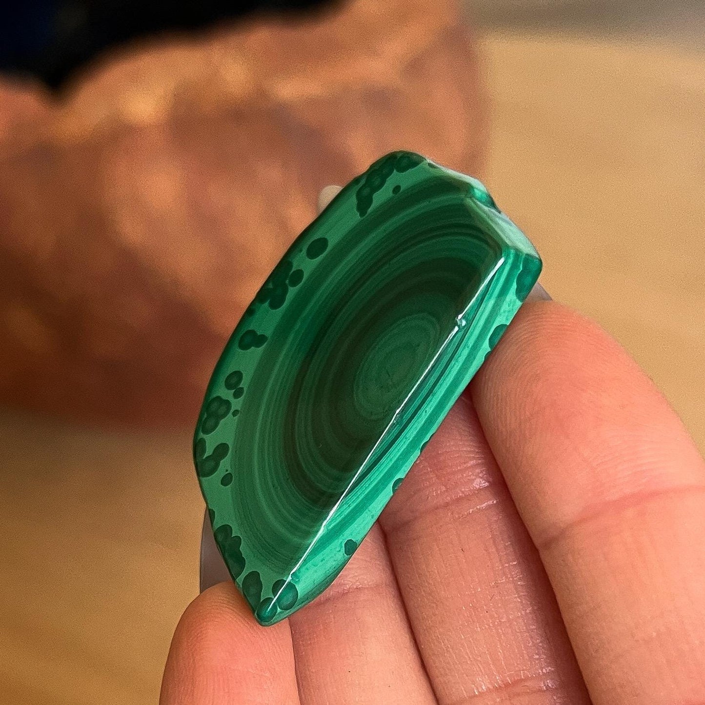 Malachite Slab with Orbs