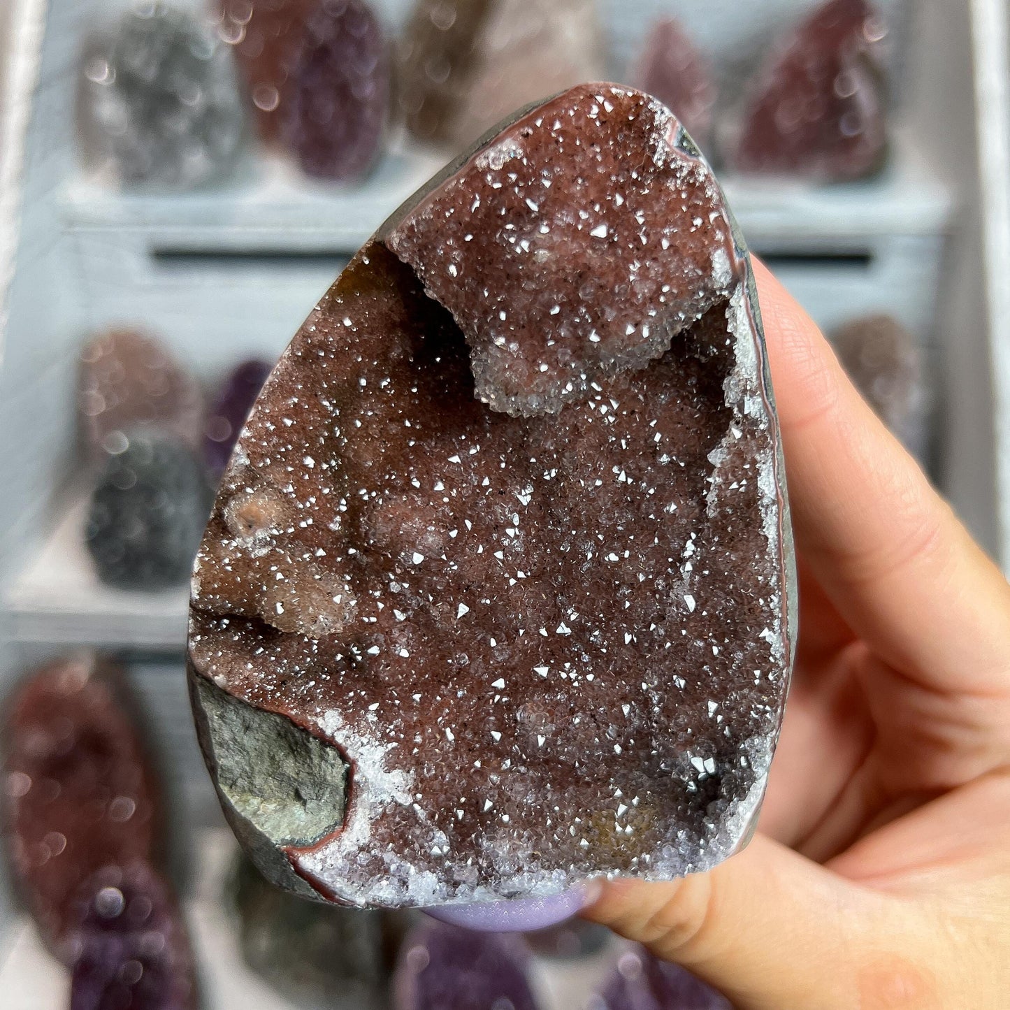 Rainbow Amethyst Crystal Cathedral Geode: Spiritual Reiki Centerpiece
