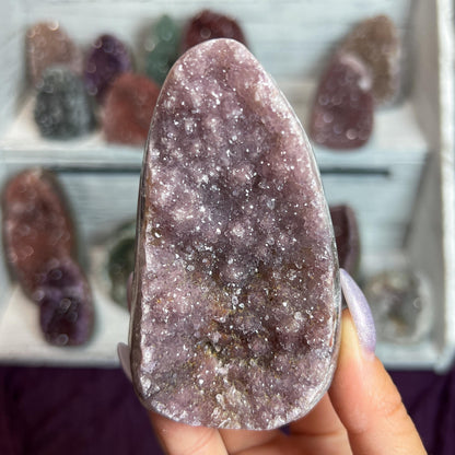 Rainbow Amethyst Crystal Cathedral Geode: Spiritual Reiki Centerpiece