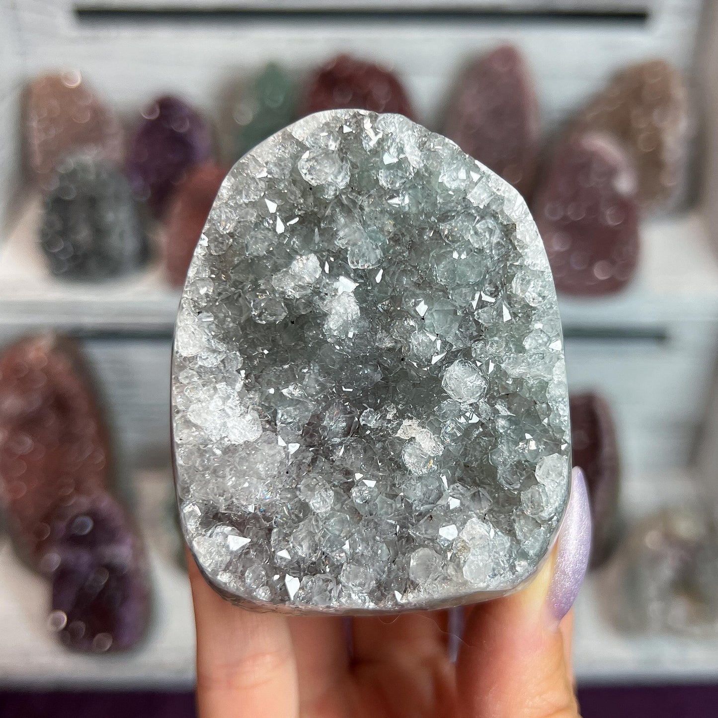 Rainbow Amethyst Crystal Cathedral Geode: Spiritual Reiki Centerpiece