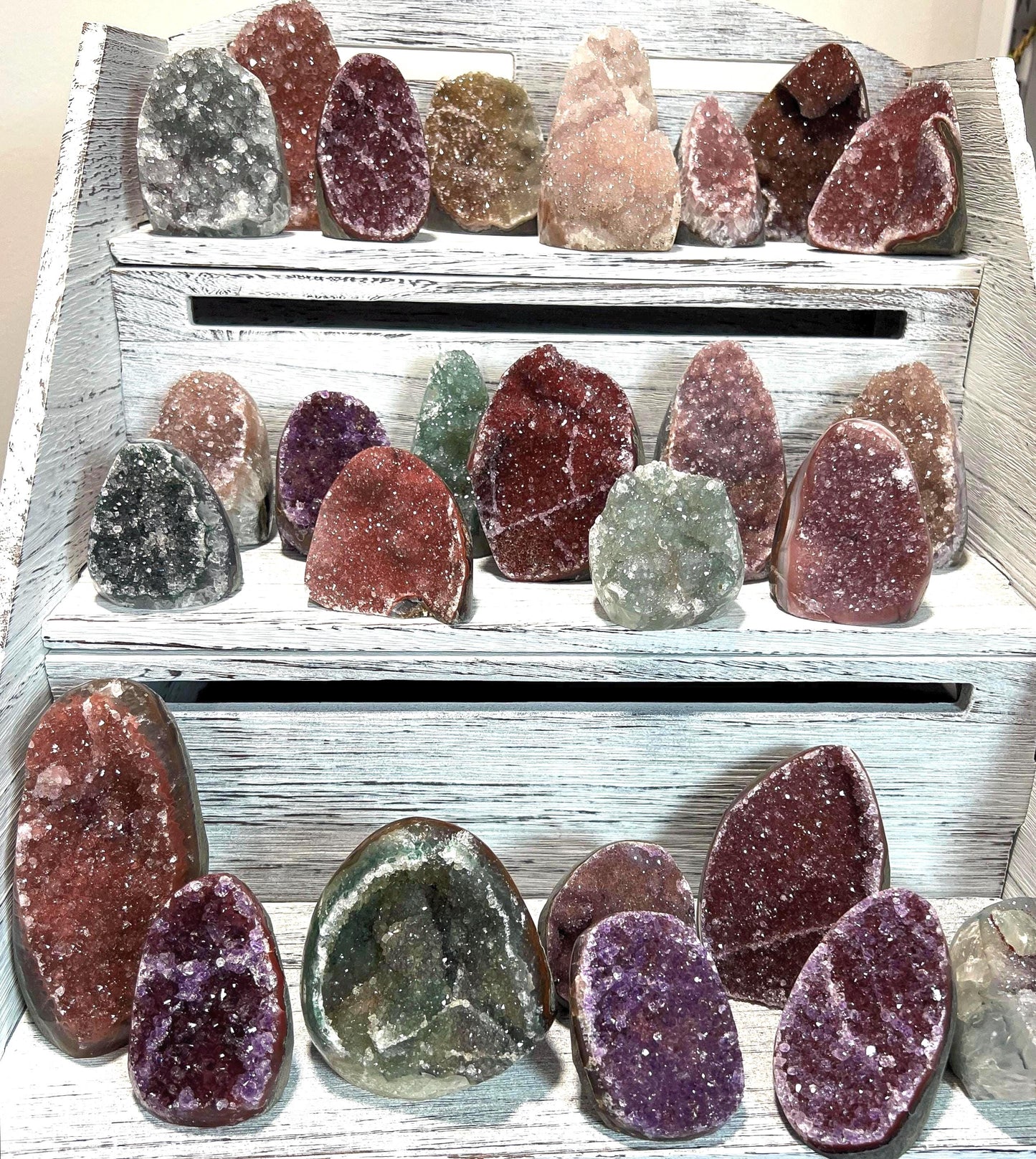 Rainbow Amethyst Crystal Cathedral Geode: Spiritual Reiki Centerpiece